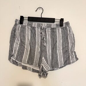 Hollister | Black and White Striped High Rise Shorts